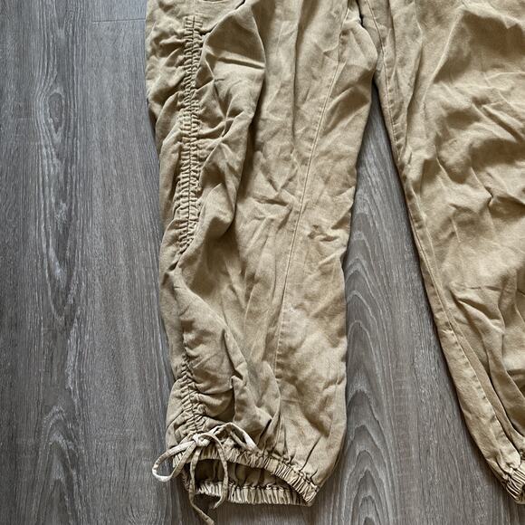 Free People Kauai Washed Pocket Trousers Pants Ruched Utility Iced CoffeeXL NEW - Picture 9 of 12